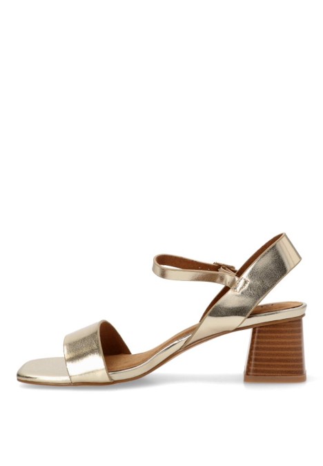 Sandalia de mujer LUNA TREND m4281 oro sintetico tacón medio