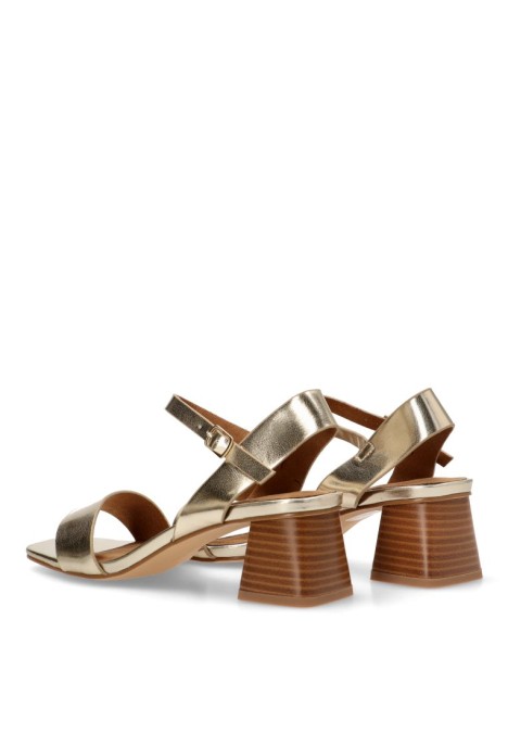 Sandalia de mujer LUNA TREND m4281 oro sintetico tacón medio