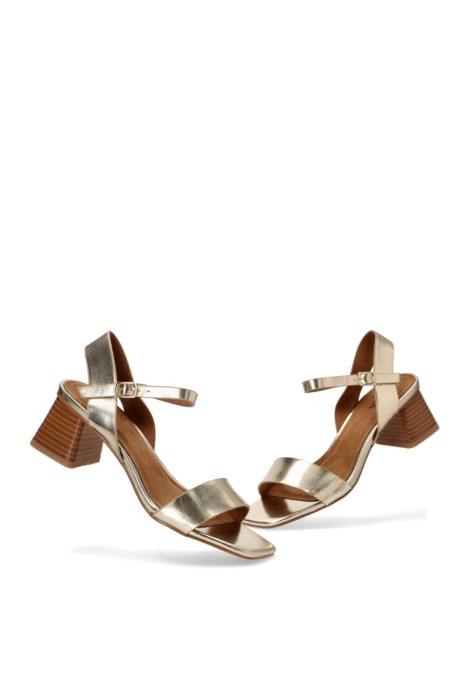 Sandalia de mujer LUNA TREND m4281 oro sintetico tacón medio