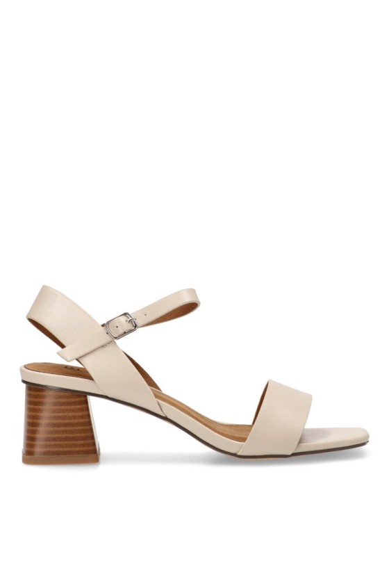 Sandalia de mujer LUNA TREND m4281 beige sintetico tacón medio