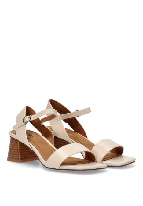 Sandalia de mujer LUNA TREND m4281 beige sintetico tacón medio