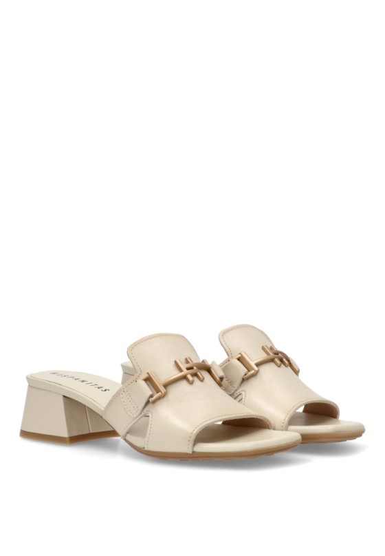 Sandalia de mujer HISPANITAS hv254069 hielo piel tacón medio