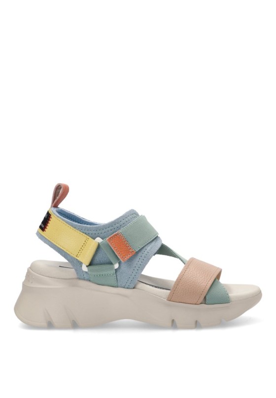 Sandalia de mujer HISPANITAS hv254007 multicolor piel suela plana