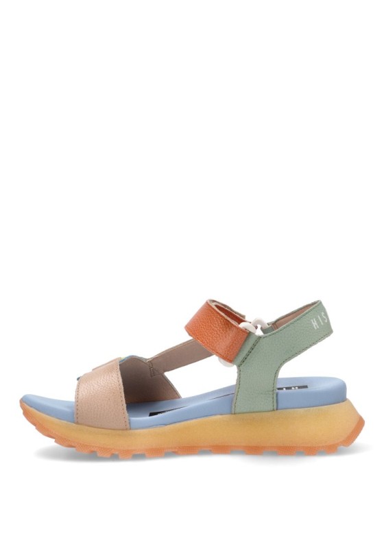 Sandalia de mujer HISPANITAS chv253896 multicolor piel suela plana