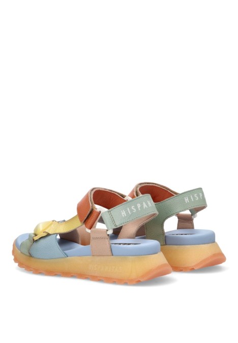 Sandalia de mujer HISPANITAS chv253896 multicolor piel suela plana