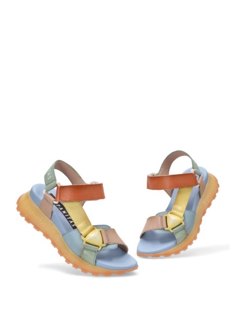 Sandalia de mujer HISPANITAS chv253896 multicolor piel suela plana