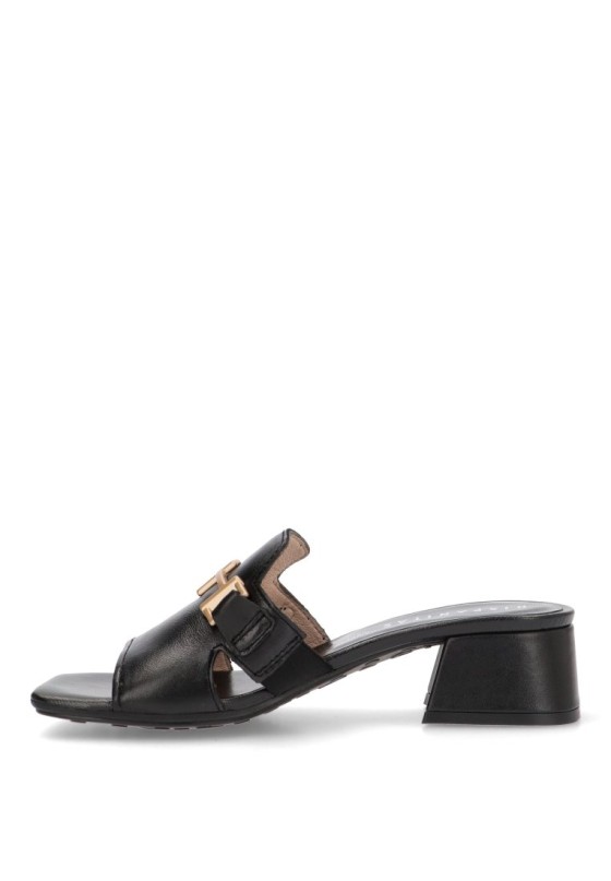 Sandalia de mujer HISPANITAS hv254069 negro piel tacón medio