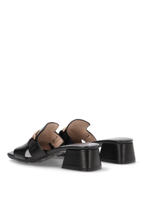 Sandalia de mujer HISPANITAS hv254069 negro piel tacón medio
