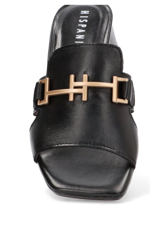 Sandalia de mujer HISPANITAS hv254069 negro piel tacón medio