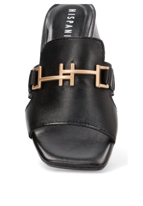 Sandalia de mujer HISPANITAS hv254069 negro piel tacón medio