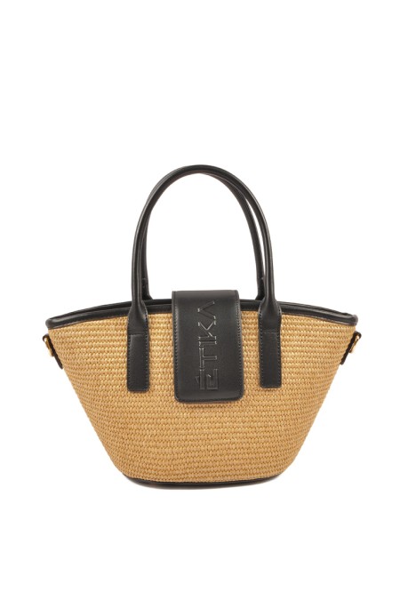 Bolso de mujer ETIKA b30130 negro rafia 