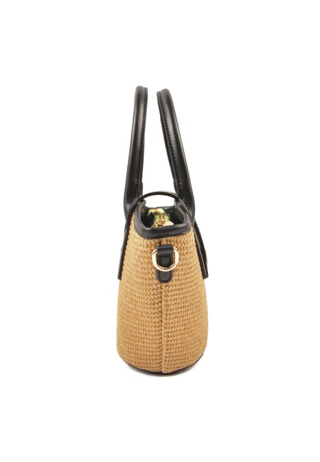 Bolso de mujer ETIKA b30130 negro rafia 