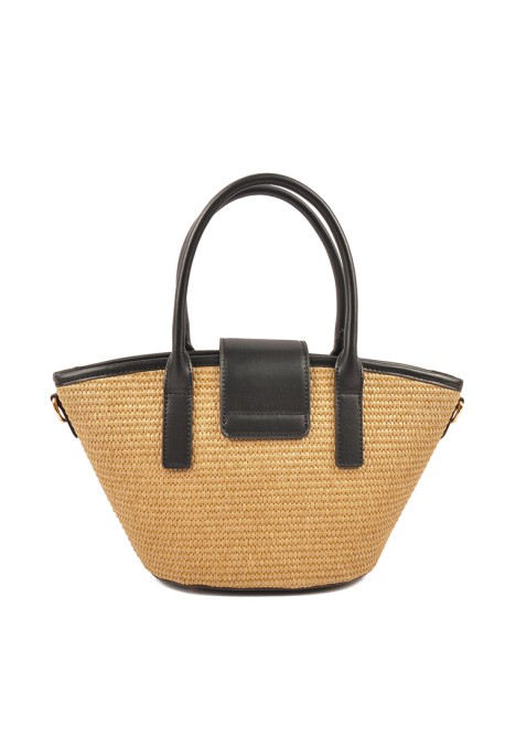 Bolso de mujer ETIKA b30130 negro rafia 