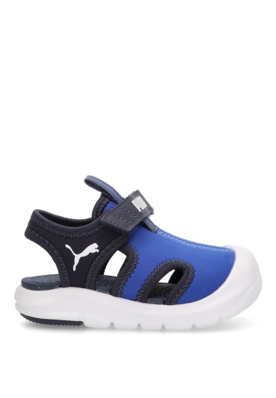 Chanclas sandalias playa de niño PUMA 400585 azul textil  suela plana