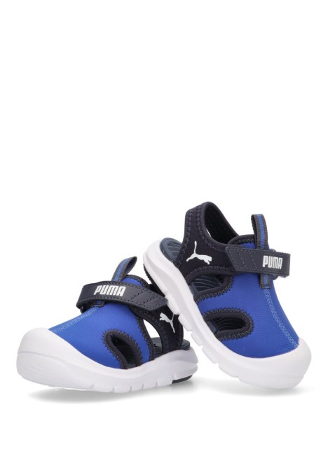 Chanclas sandalias playa de niño PUMA 400585 azul textil  suela plana