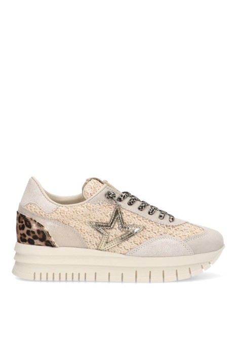 Deportivo de mujer CETTI c-1259xl beige piel suela doble