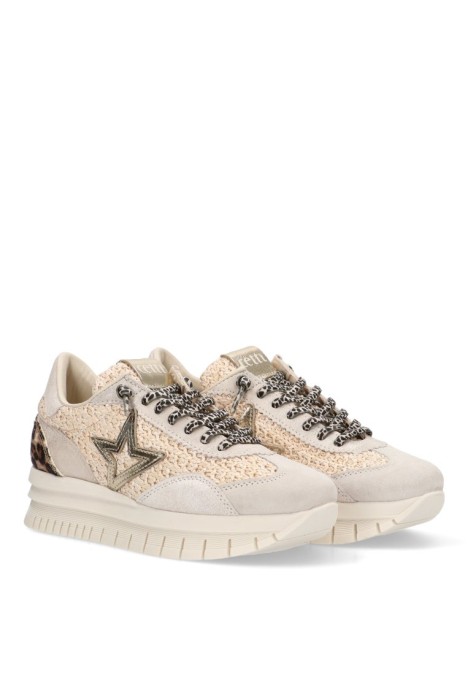 Deportivo de mujer CETTI c-1259xl beige piel suela doble