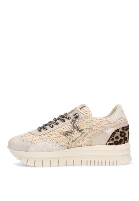 Deportivo de mujer CETTI c-1259xl beige piel suela doble
