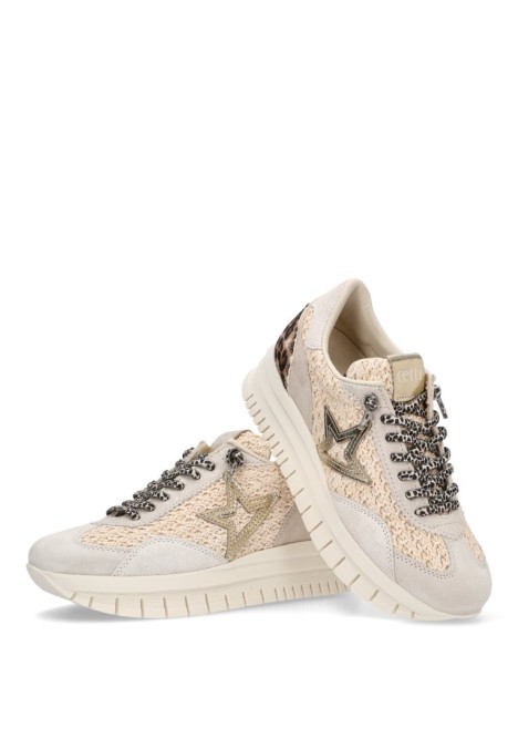 Deportivo de mujer CETTI c-1259xl beige piel suela doble