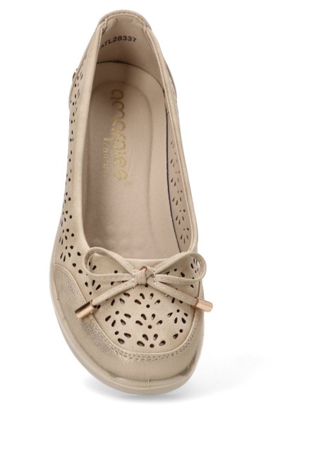 Bailarina  de mujer AMARPIES atl28337 beige sintetico cuña media