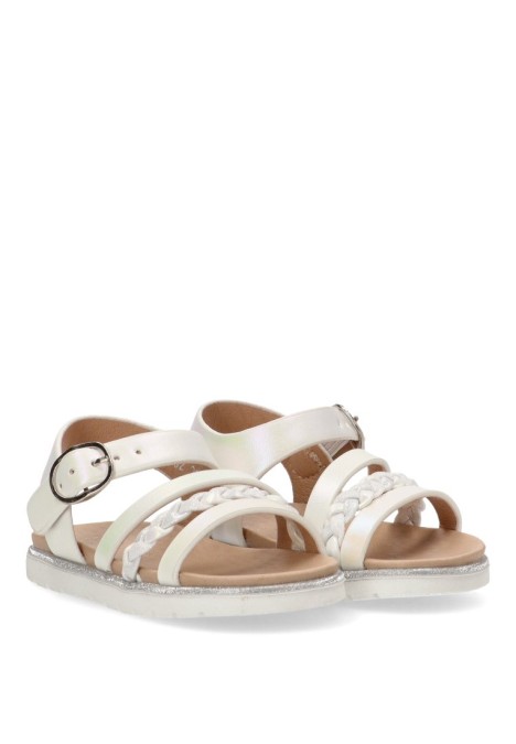 Sandalia de niña LUNA KIDS rbs1302 blanco sintetico suela plana