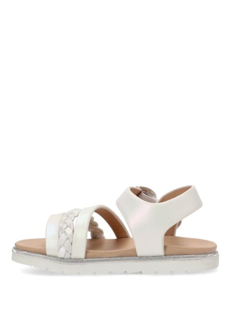 Sandalia de niña LUNA KIDS rbs1302 blanco sintetico suela plana