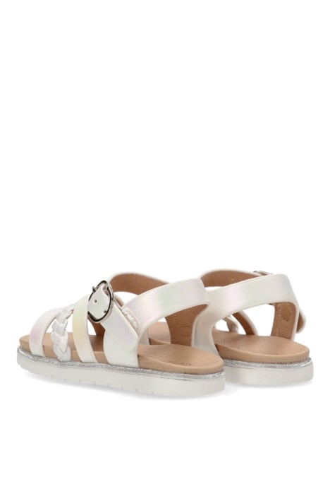 Sandalia de niña LUNA KIDS rbs1302 blanco sintetico suela plana