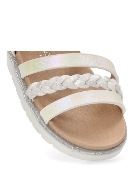 Sandalia de niña LUNA KIDS rbs1302 blanco sintetico suela plana
