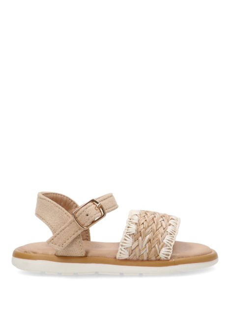 Sandalia de niña LUNA KIDS rbs1352 natural sintetico suela plana