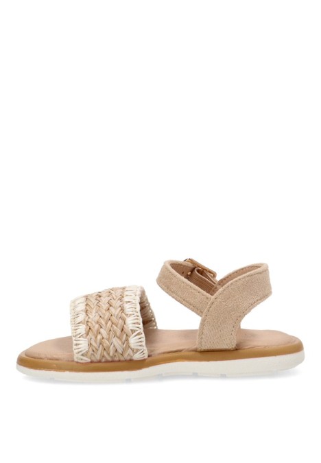 Sandalia de niña LUNA KIDS rbs1352 natural sintetico suela plana