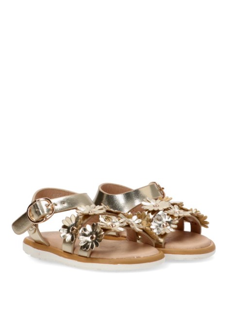 Sandalia de niña LUNA KIDS rbs1289 oro sintetico suela plana
