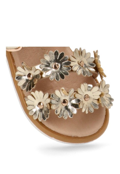 Sandalia de niña LUNA KIDS rbs1289 oro sintetico suela plana