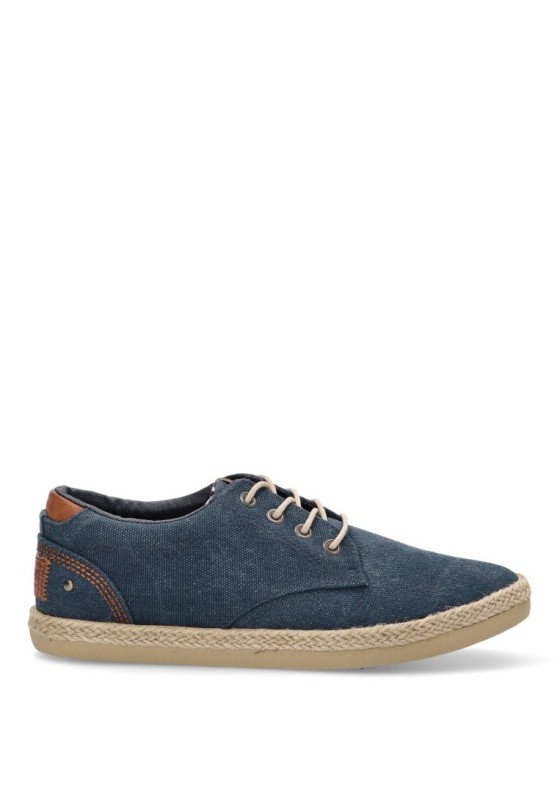 Bluchers de hombre MUSTANG 84782 marino textil  suela plana