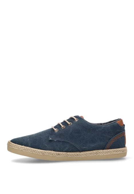 Bluchers de hombre MUSTANG 84782 marino textil  suela plana