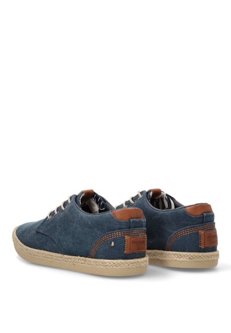 Bluchers de hombre MUSTANG 84782 marino textil  suela plana