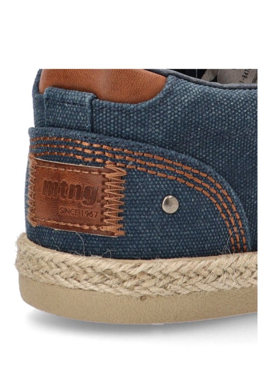 Bluchers de hombre MUSTANG 84782 marino textil  suela plana