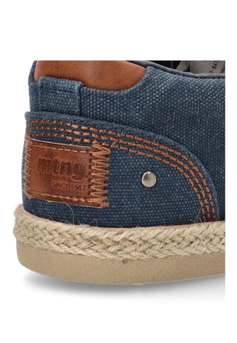 Bluchers de hombre MUSTANG 84782 marino textil  suela plana