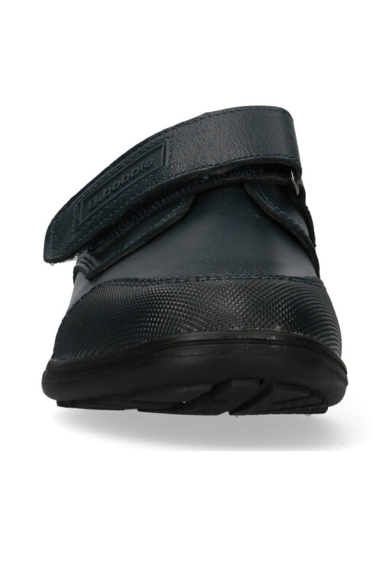 Zapato de niño BUBBLE BOBBLE a069 azul piel suela plana