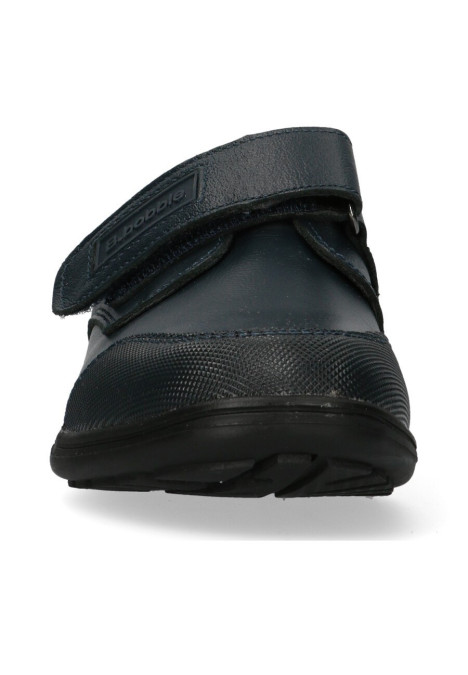 Zapato de niño BUBBLE BOBBLE a069 azul piel suela plana
