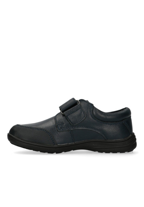 Zapato de niño BUBBLE BOBBLE a069 azul piel suela plana