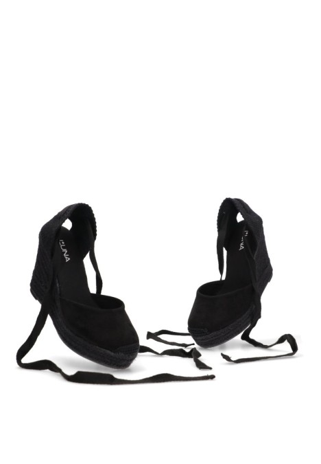 Alpargata de mujer LUNA TREND m5388 negro sintetico cuña alta