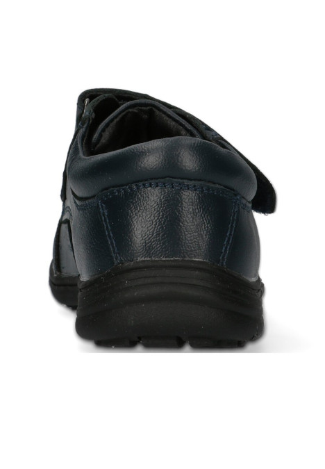Zapato de niño BUBBLE BOBBLE a069 azul piel suela plana