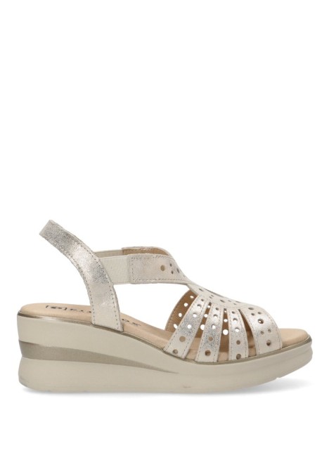 Sandalia de mujer PITILLOS 10363 oro piel cuña media