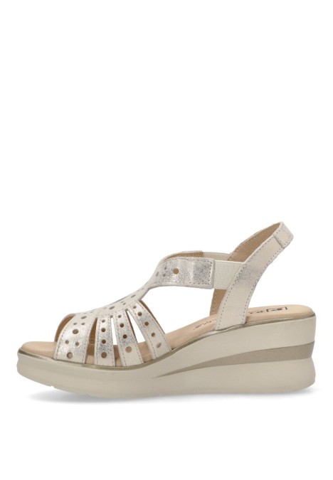 Sandalia de mujer PITILLOS 10363 oro piel cuña media