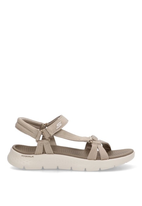 Sandalia de mujer SKECHERS 141451 taupe textil  suela plana