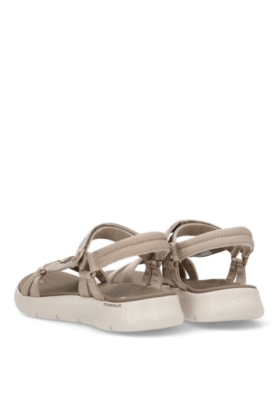 Sandalia de mujer SKECHERS 141451 taupe textil  suela plana