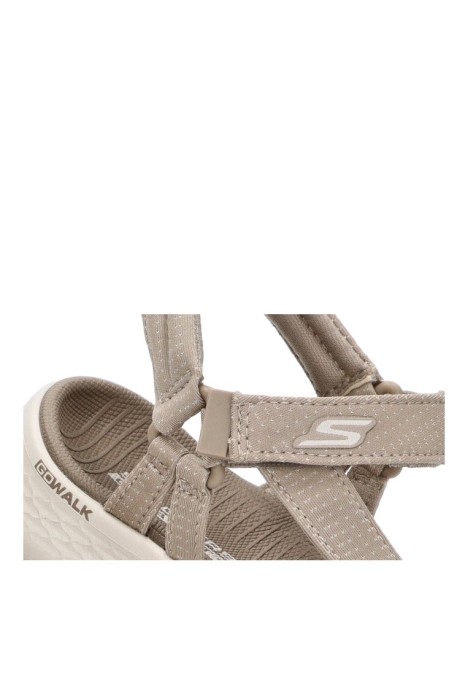 Sandalia de mujer SKECHERS 141451 taupe textil  suela plana