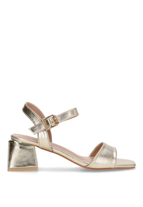 Sandalia de mujer Luna Collection 60-2591 oro sintetico tacón medio