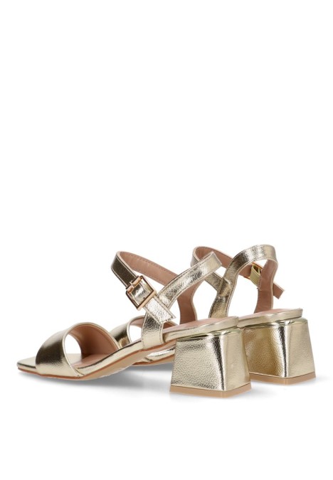 Sandalia de mujer Luna Collection 60-2591 oro sintetico tacón medio
