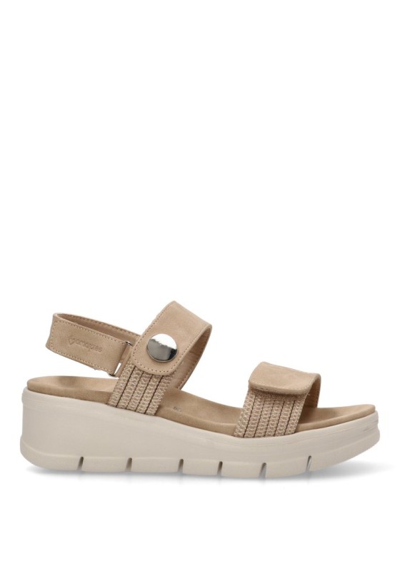 Sandalia de mujer AMARPIES abz23505 beige sintetico cuña media